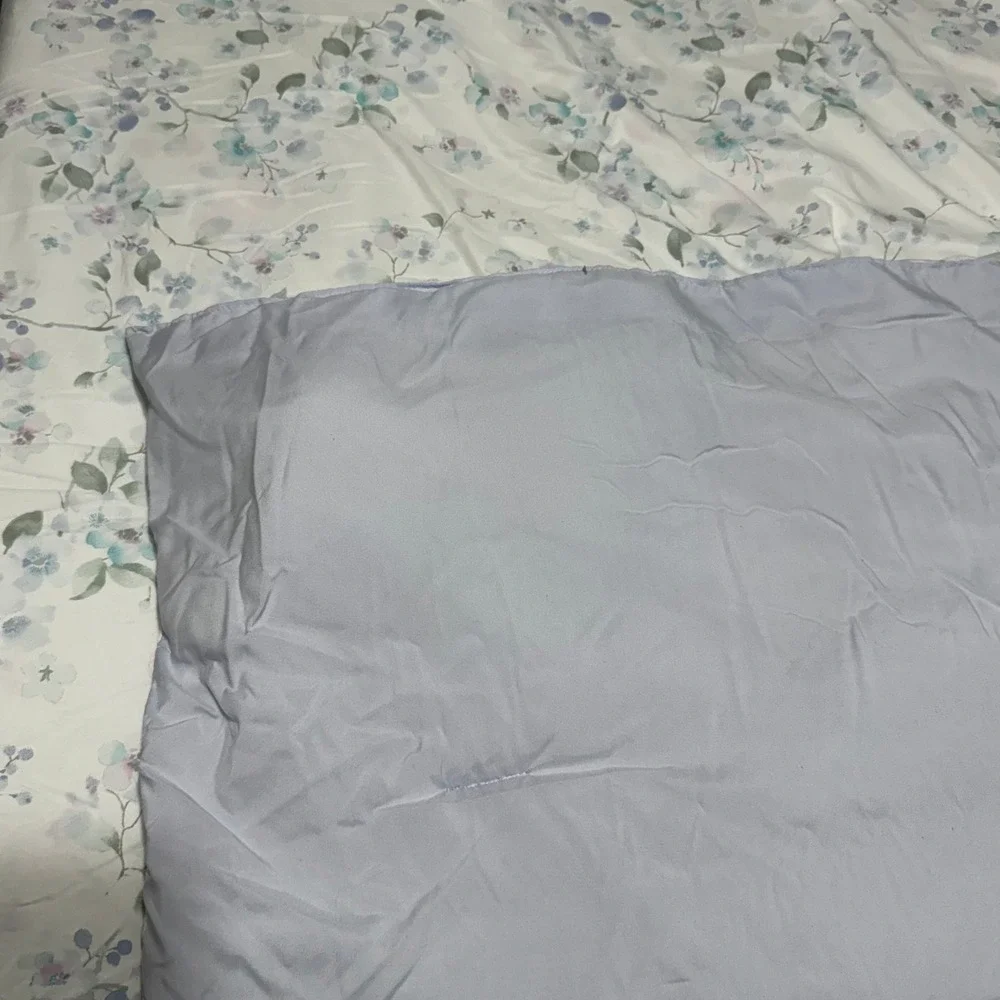 Floral Reversible‎ Comforter Blue Purple Botanical White Light Purple 89x96
